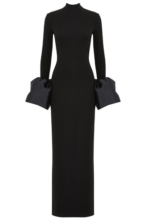 Puff Sleeve Maxi Dress Black
