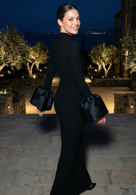 Puff Sleeve Maxi Dress Black