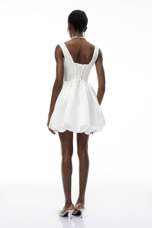 Aurohaya Quitterie White Off Shoulder Mini Dress