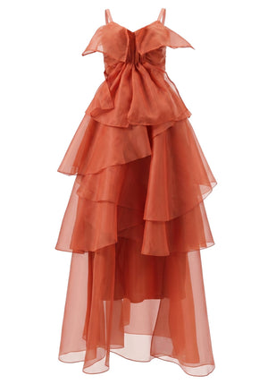 Ruffle Maxi Dress Orange