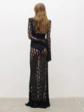 Aurohaya Hermine Lace Long Sleeve Maxi Dress