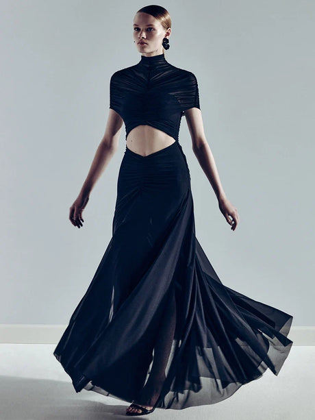 Aurohaya Joséphine Hollow Out Maxi Dress