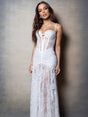 Aurohaya Blanche Lace Corset Ruffle Maxi Dress White