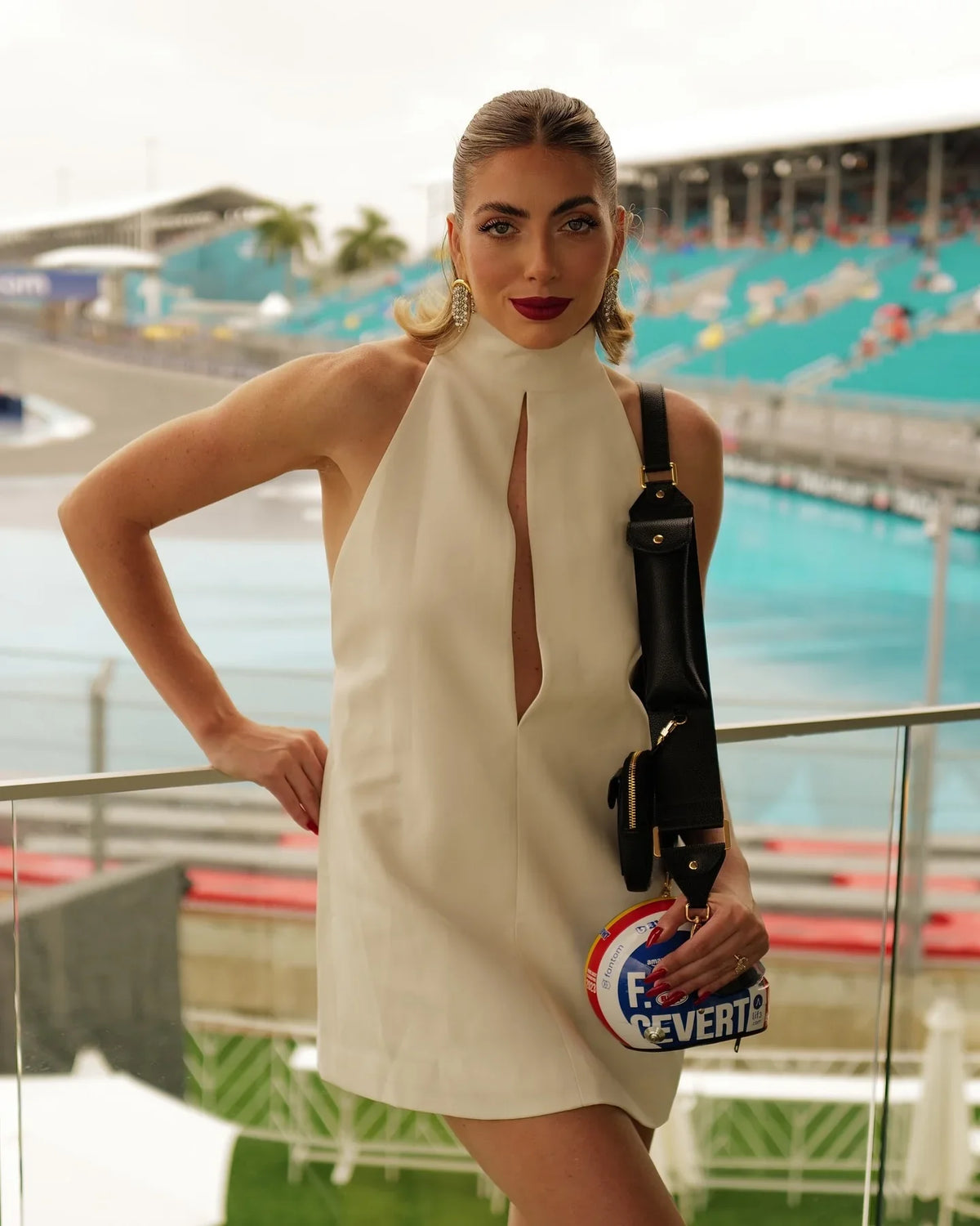 Aurohaya Florette Halter Mini Dress WHITE