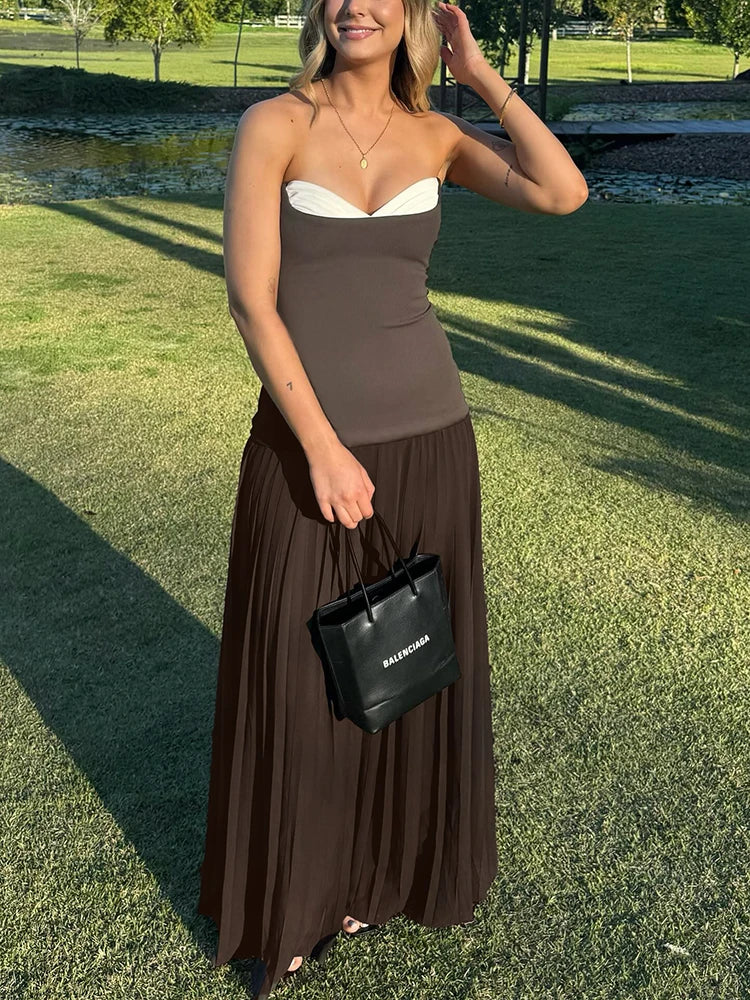 Aurohaya Ludivine Strapless Maxi Dress