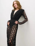 Aurohaya Hermine Lace Long Sleeve Maxi Dress