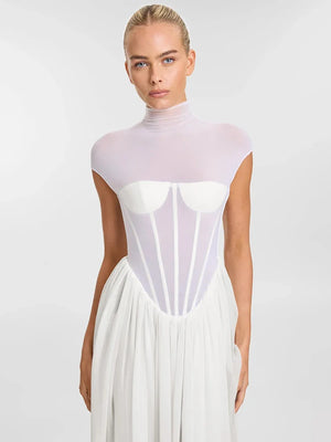 Aurohaya Amandine Mesh Maxi Dress