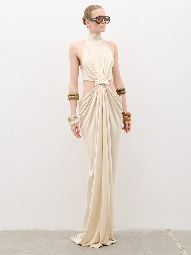 Aurohaya Séraphine Twist-Cutout Maxi Dress