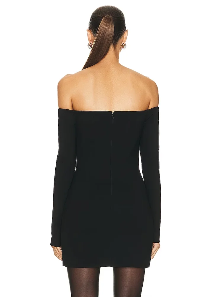 Aurohaya Émeraude Off Shoulder Mini Dress
