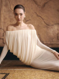 Apolline Off-Shoulder Draped Evening Maxi Dress