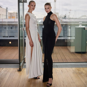 Aurohaya Flavie Ruched Sleeveless Maxi Dress