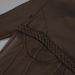 Aurohaya Laurence Mock Neck Corset Maxi Dress