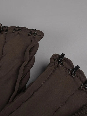 Aurohaya Églantine High Neck Halter Maxi Dress