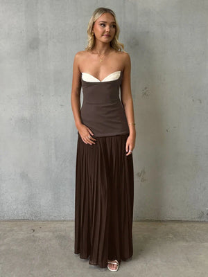 Aurohaya Ludivine Strapless Maxi Dress