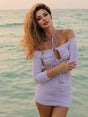 Aurohaya Alma Off Shoulder Mini Dress Lavender