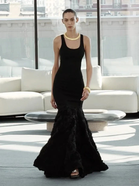 Aurohaya Camélia Floral Mermaid Maxi Dress