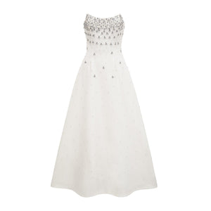 Aurohaya Melisande black embellished maxi dress White
