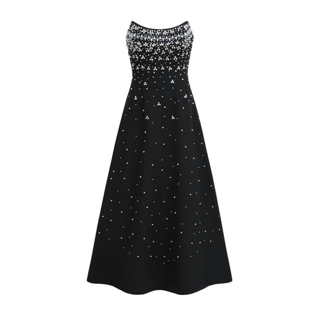 Aurohaya Melisande black embellished maxi dress Black