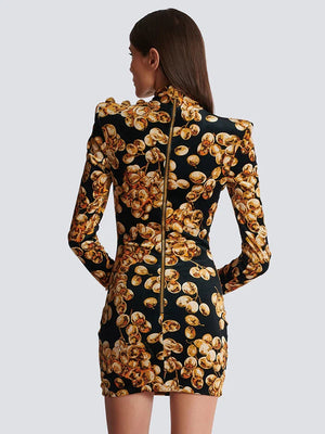 Aurohaya Arielle High Neck Mini Dress