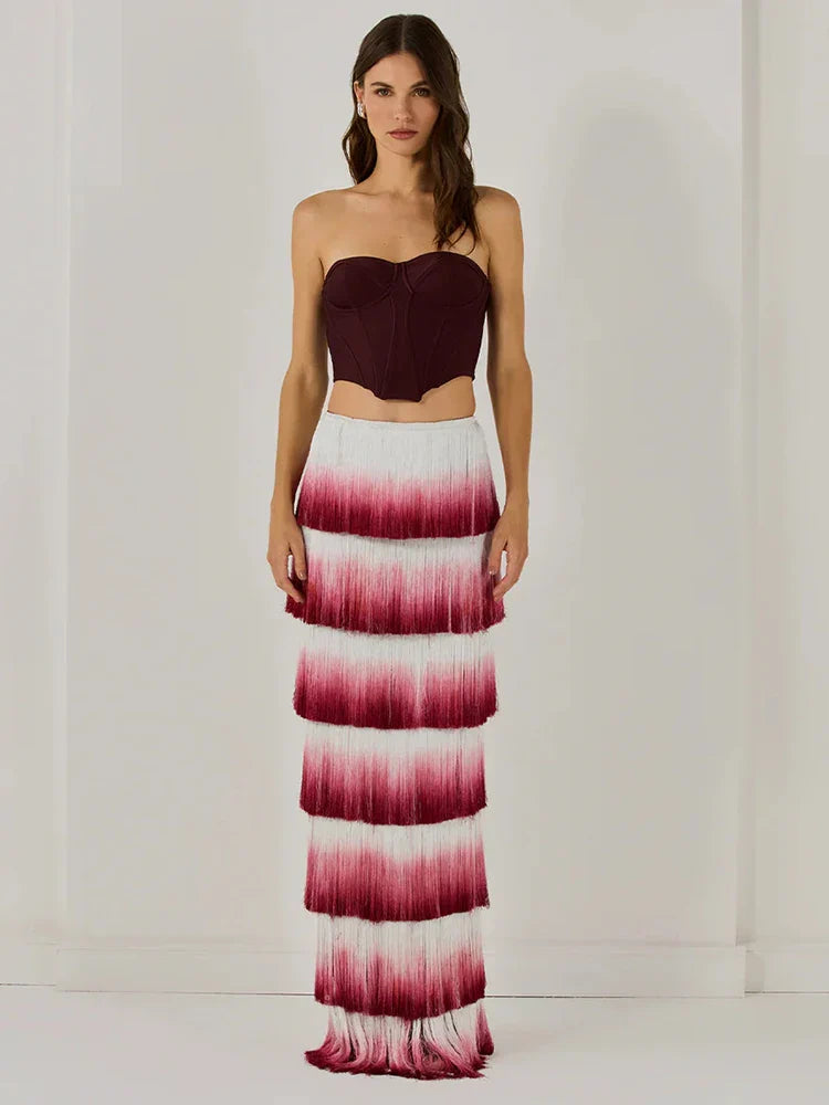 Aurohaya Maëlle Strapless Corset Maxi Dress