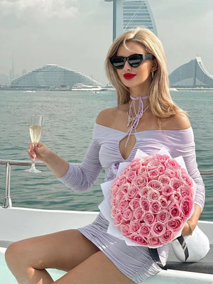 Aurohaya Alma Off Shoulder Mini Dress