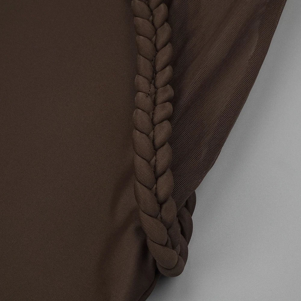 Aurohaya Laurence Mock Neck Corset Maxi Dress