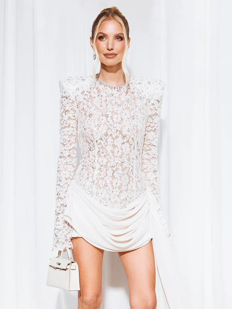 Aurohaya Aline Lace Mini Dress