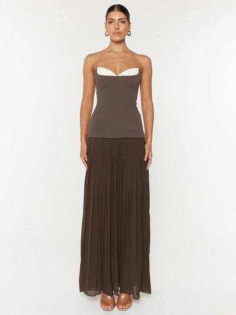Aurohaya Ludivine Strapless Maxi Dress