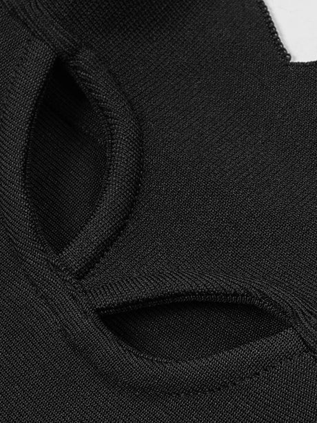 Aurohaya Noisette Halter Cut-Out Bodycon Maxi Dresses