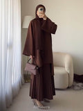 Round Neck Top & Pleated Maxi Dress 2-Piece Set