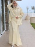 Long Sleeve Button-Down Top & Loose Maxi Dress 2-Piece Set