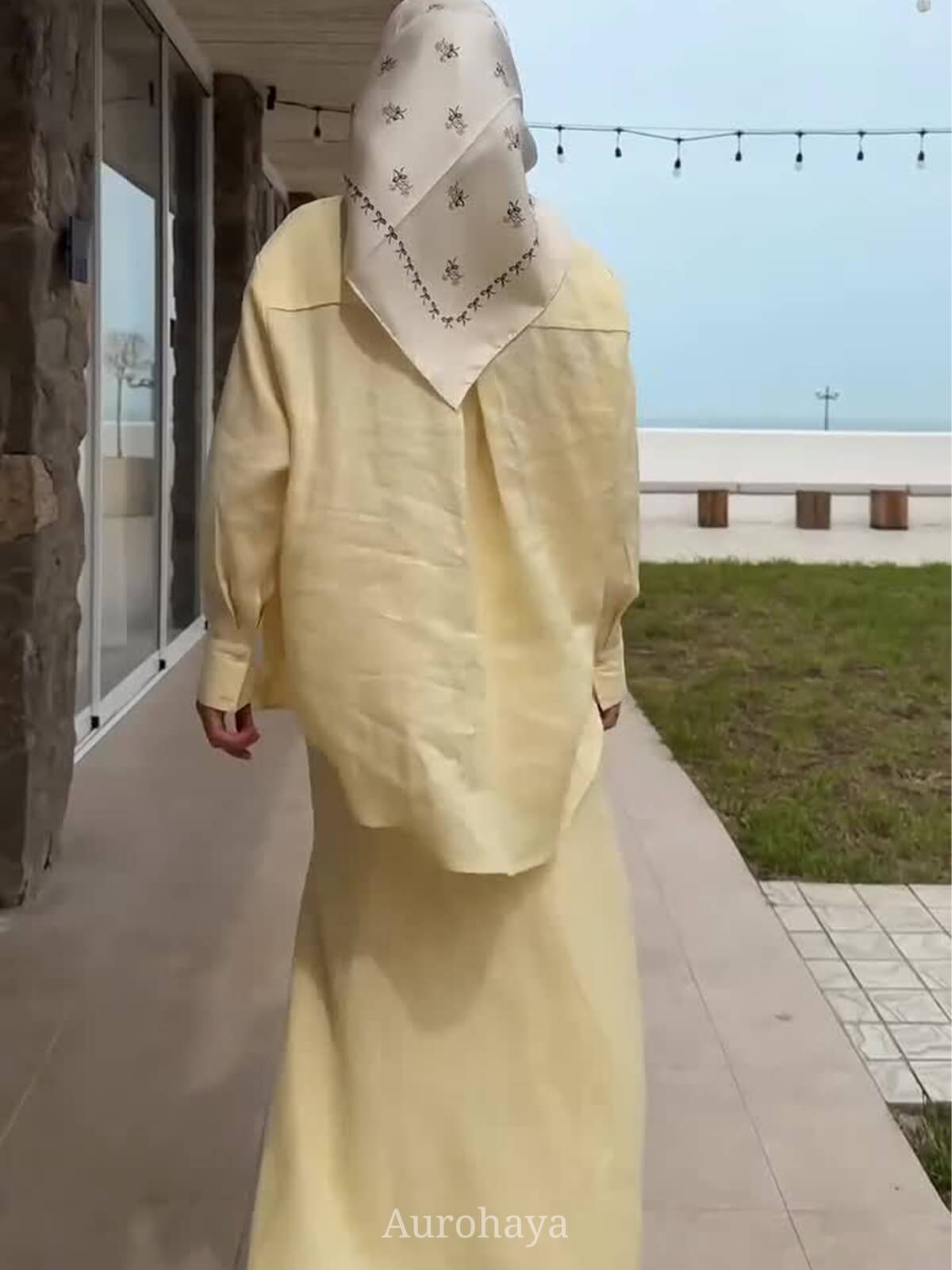 Long Sleeve Button-Down Top & Loose Maxi Dress 2-Piece Set