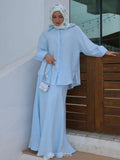 Long Sleeve Button-Down Top & Loose Maxi Dress 2-Piece Set