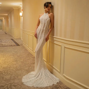 Aurohaya Tatiana Halter Backless Maxi Dress