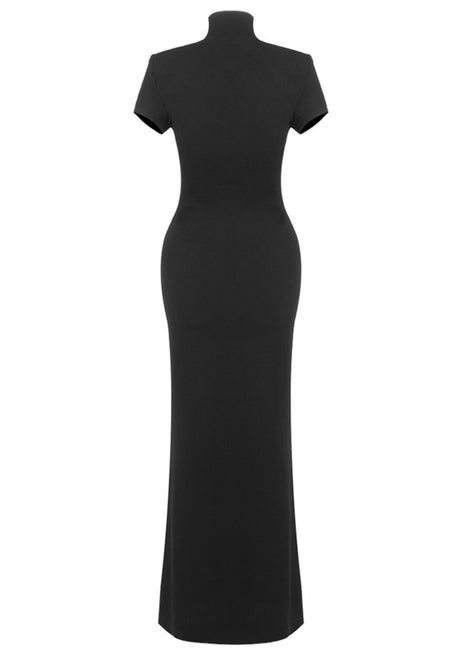 Short Sleeve Maxi Dress Black