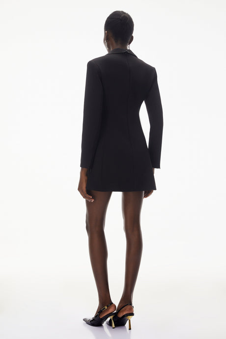 Aurohaya Snizhana Black Asymmetrical Blazer Dress