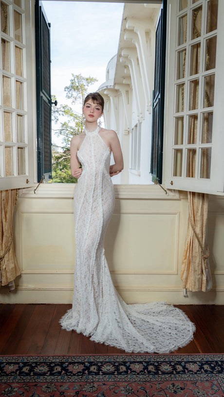 Aurohaya Tatiana Halter Backless Maxi Dress