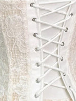 Strapless Lace Corset Two Piece Dress White