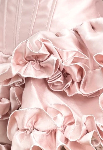 Strapless Ruffle Corset Dress Pink