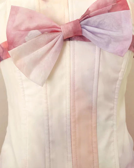 Strapless Ruffle Corset Two Piece Dress Pink