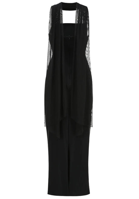 Strapless Scarf Maxi Dress Black