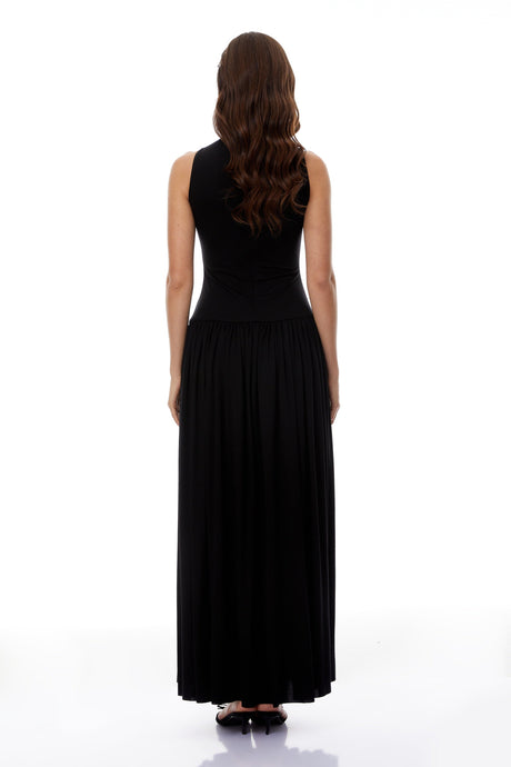 Aurohaya Tomás BlackBlack Halterneck Maxi Dress