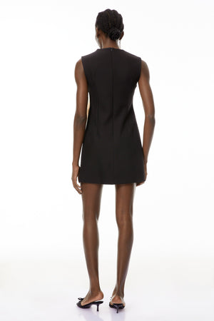 Aurohaya Toril Black Color Blocked 3D Petal Mini Dress