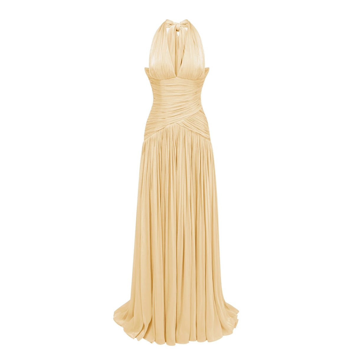 Aurohaya Uranie Yellow Gathered Maxi Dress