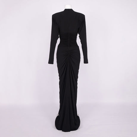 Aurohaya Liberté Embellished Long Sleeve Maxi Dress