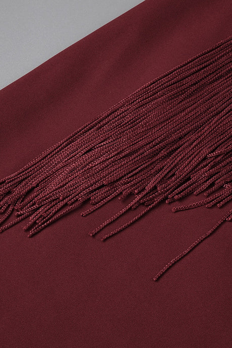Valezine Strapless Fringe-Overlay Column Maxi Dress - Burgundy_-_selmori.com_-_11