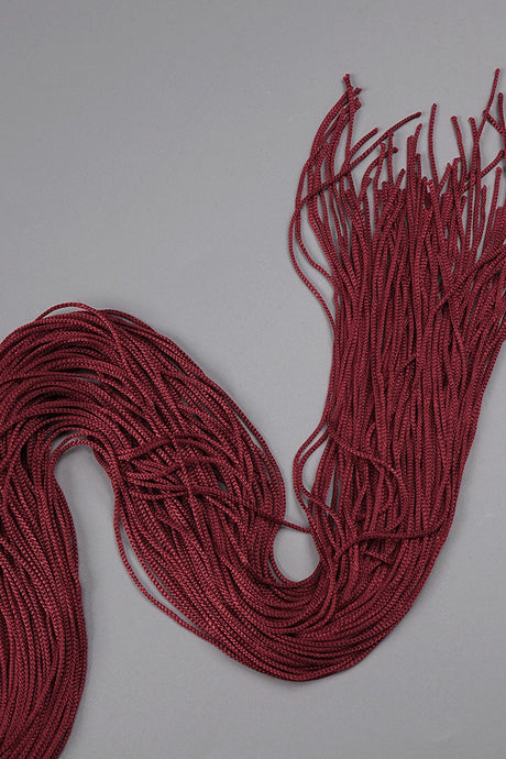 Valezine Strapless Fringe-Overlay Column Maxi Dress - Burgundy_-_selmori.com_-_12