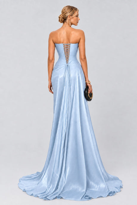 Vanessa Strapless Corset Ruched Maxi Dress - Blue_-_selmori.com_-_04