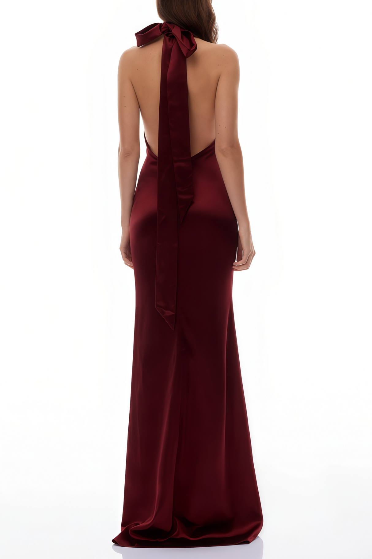 Aurohaya Whitley Red Sequin Open Back Maxi Gown