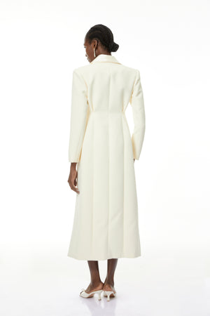 Aurohaya Yvonne Neutrals Crystal-buttoned Coat